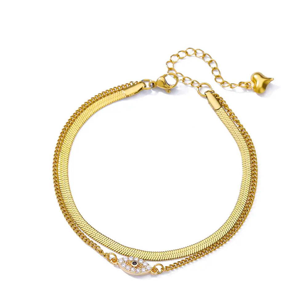 Colorful Boho Drops Anklets For Women Gold Color Stainless Steel Geometric Anklet Luxury detail view