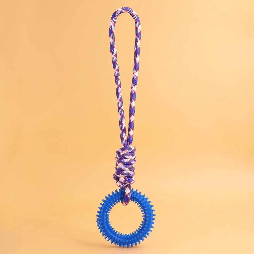 Dog Toys Chew Resistant Nylon Rope Toys Pet Colorful Woven Knot Rubber Toys Dog Self alternate view