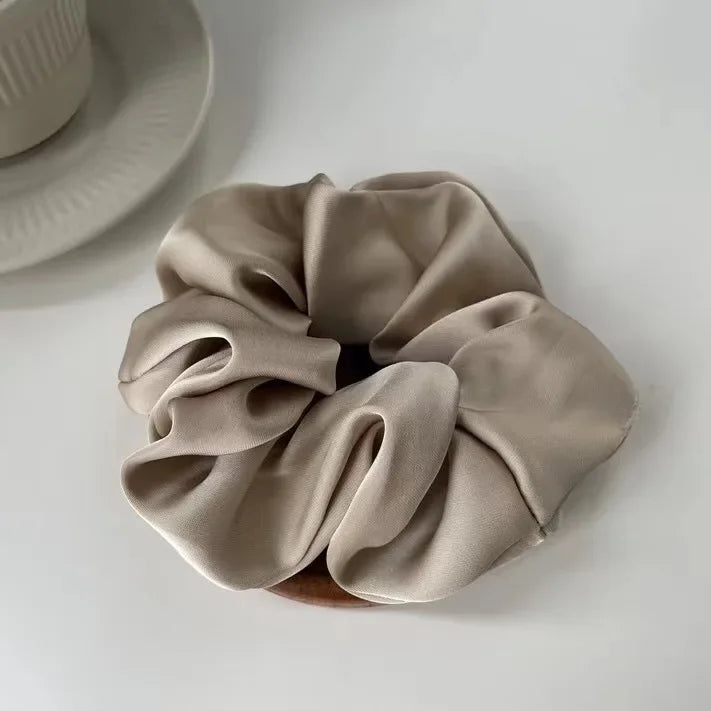 1pcs Women Silk Satin Scrunchies Korean Ladies Girls Elastics Hair Band Ponytail Hold close-up view