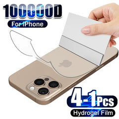 4-1Pcs Back Hydrogel Film For iPhone 16 15 Pro Max 13 14 12 11 XS XR 7 8 Plus Soft Clear Screen Prot