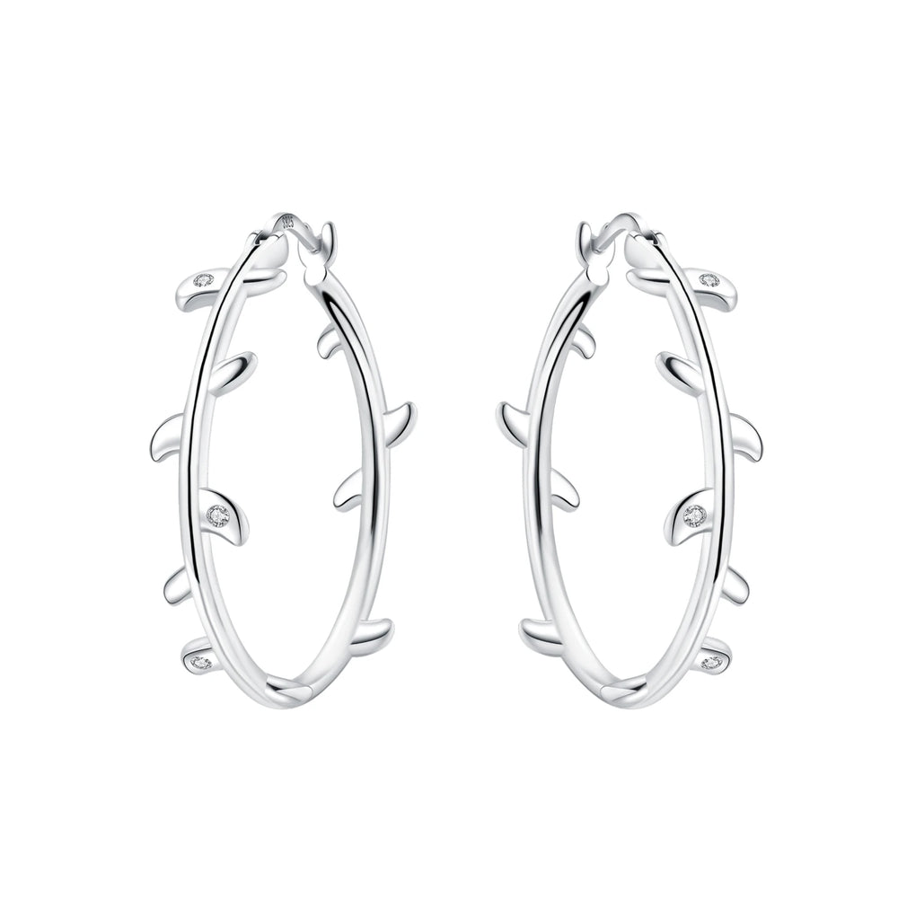Orstarry S925 Sterling Silver Square Chain With Stone Inlaid Earrings Hoop Earrings additional angle
