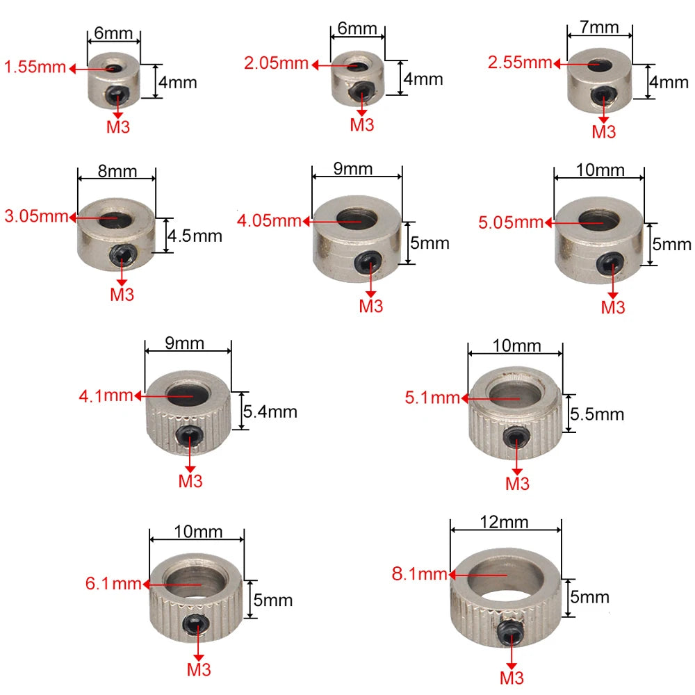 Metal Wheel Lock Collar Set 10 Pcs for RC Model Axle