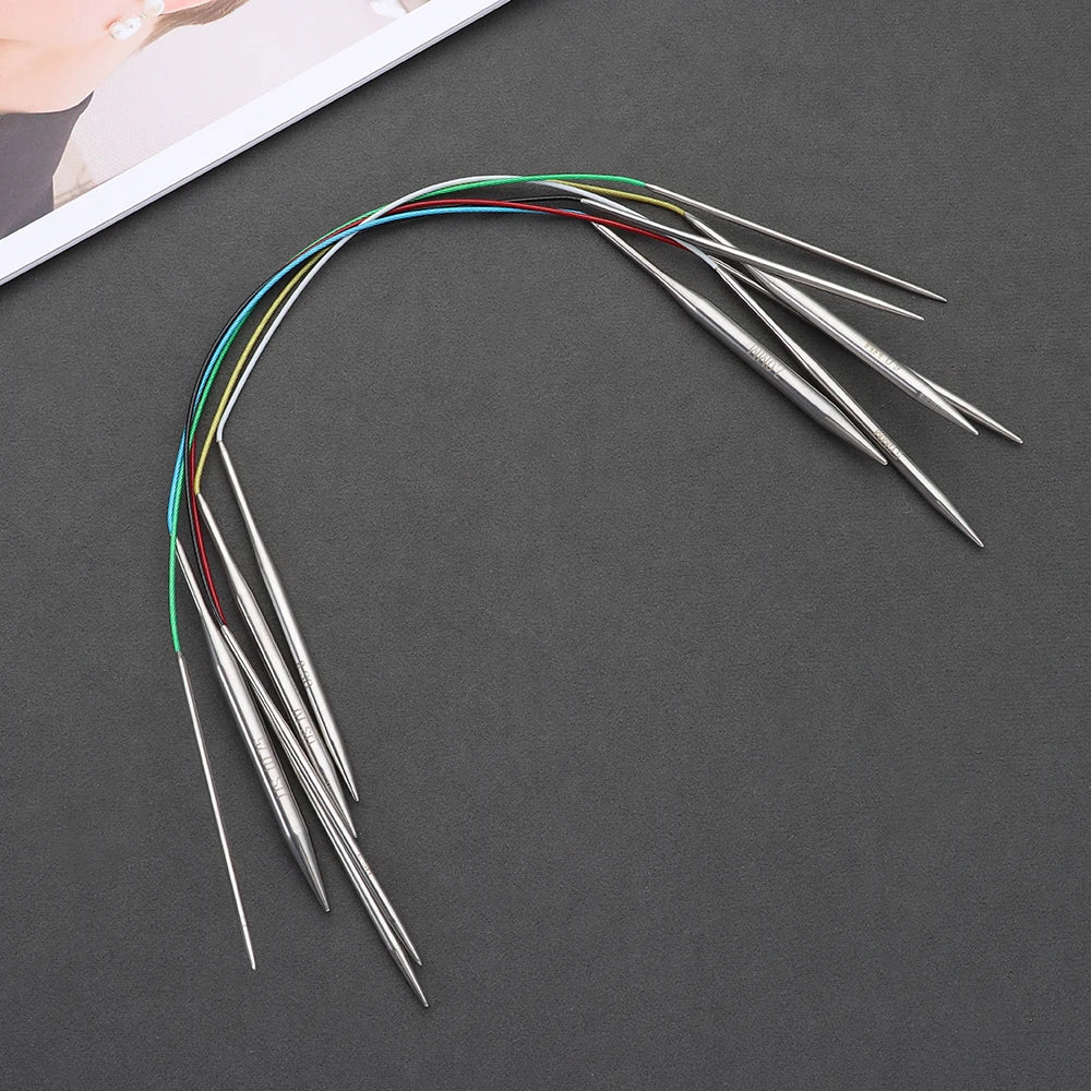 80/100cm Stainless Steel Circular Needle Round Weaving Knitting Needles Handmade Crochet detail view
