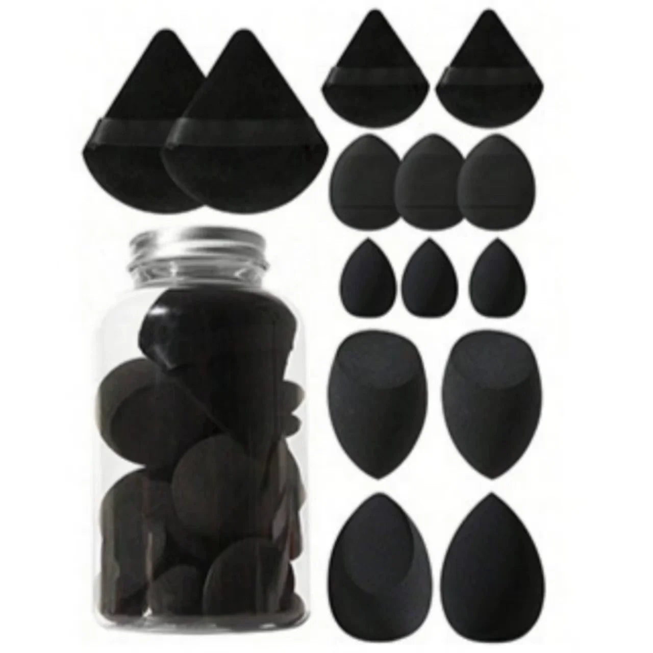 12/14Pcs Makeup Sponge Set | Cosmetic Blender Beauty Eggs and Foundation Puffs close-up view