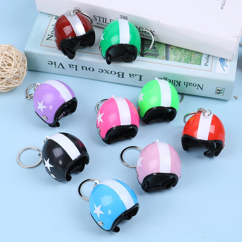 Mini Motorcycle Helmet Keychain | Cute Metal Key Ring for Women and Men alternate view