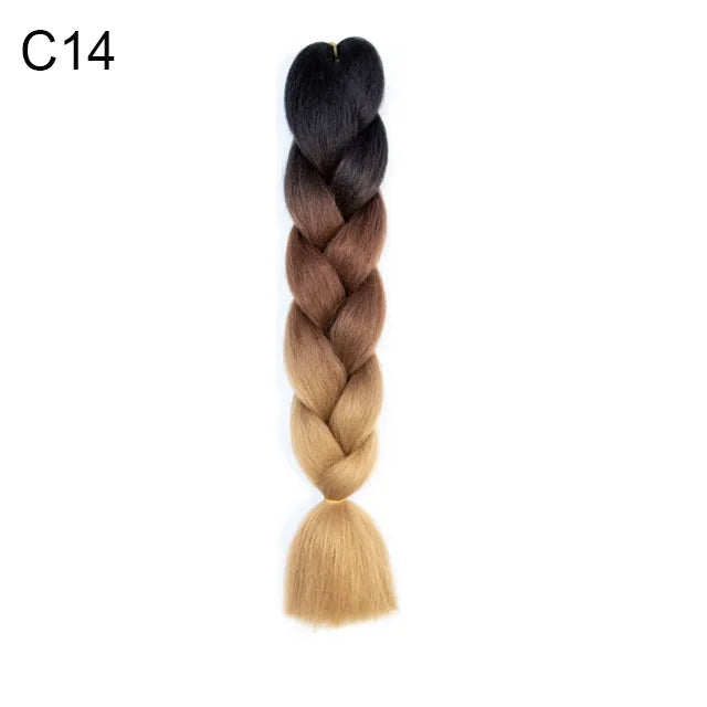 24Inch Synthetic Yaki Braids Hair Ombre Braiding Hair Jumbo Braid DIY Green Hair Extensi detail view