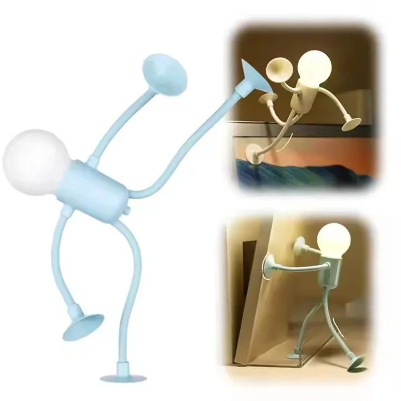 Poseable Athlete Night Light | Funny Bendable Sportsman LED Desk Lamp close-up view