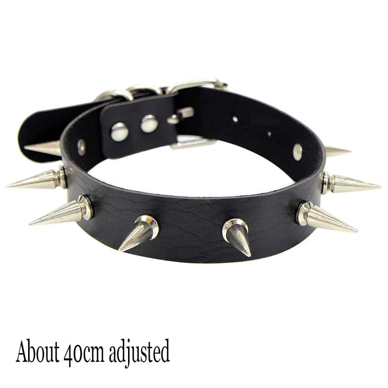 Gothic Bat Heart Lock Punk Choker | Black Leather Collar Necklace alternate view