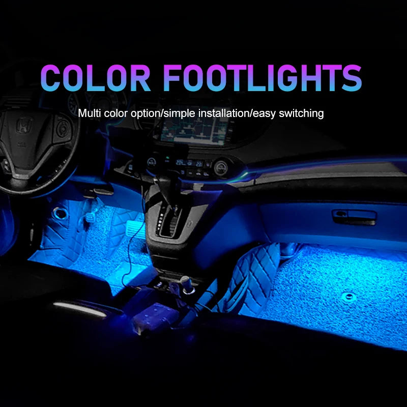 12V Car Interior Ambient Mood Light | 9 LED USB Atmosphere Lamp for Auto lifestyle view
