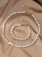 A Set of Irregular-Shaped Freshwater Pearl Necklaces, Versatile Layered Necklaces, High- detail view