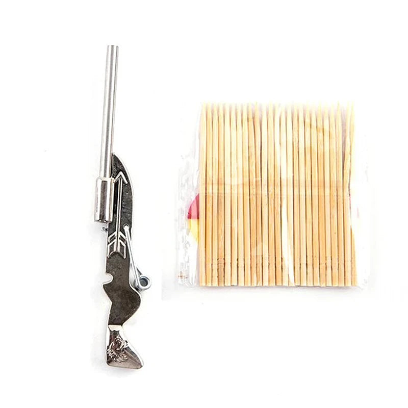 Mini Toothpick Gun | Metal Toy Shooting Game for Stress Relief alternate view