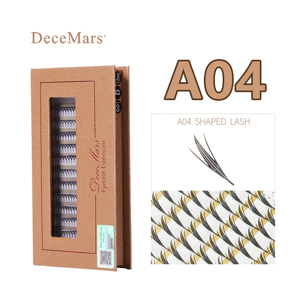 DeceMars A Series Premade Fan Eyelash Extensions | DIY Natural Look Lashes detail view