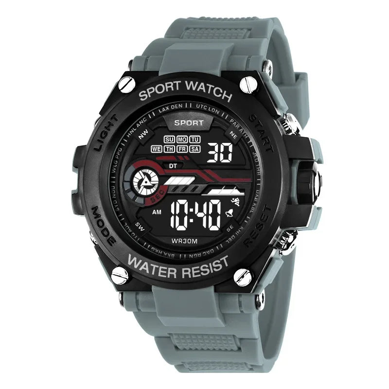 YIKAZE Men's Sports Watch Waterproof Man Sport Watches Multifuction LED Digital Milit lifestyle view