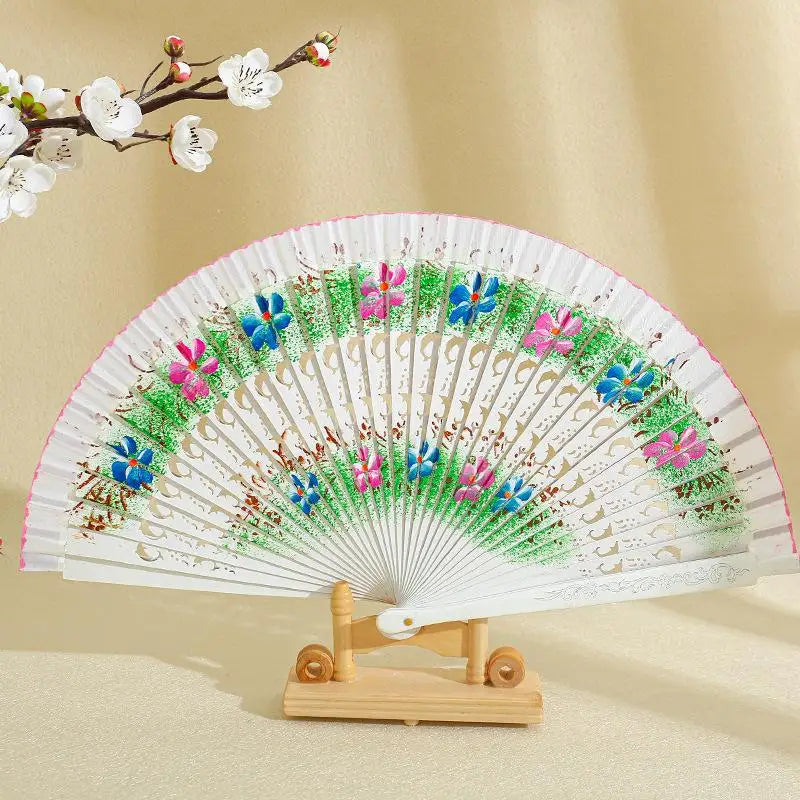 Folding Fan for Dancing and Decoration | Spanish Hand Crafted Wood Fan lifestyle view