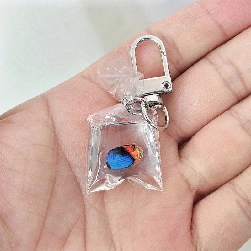 Creative Simulation Goldfish Keychain | Transparent Carp Pendant for Backpack additional angle