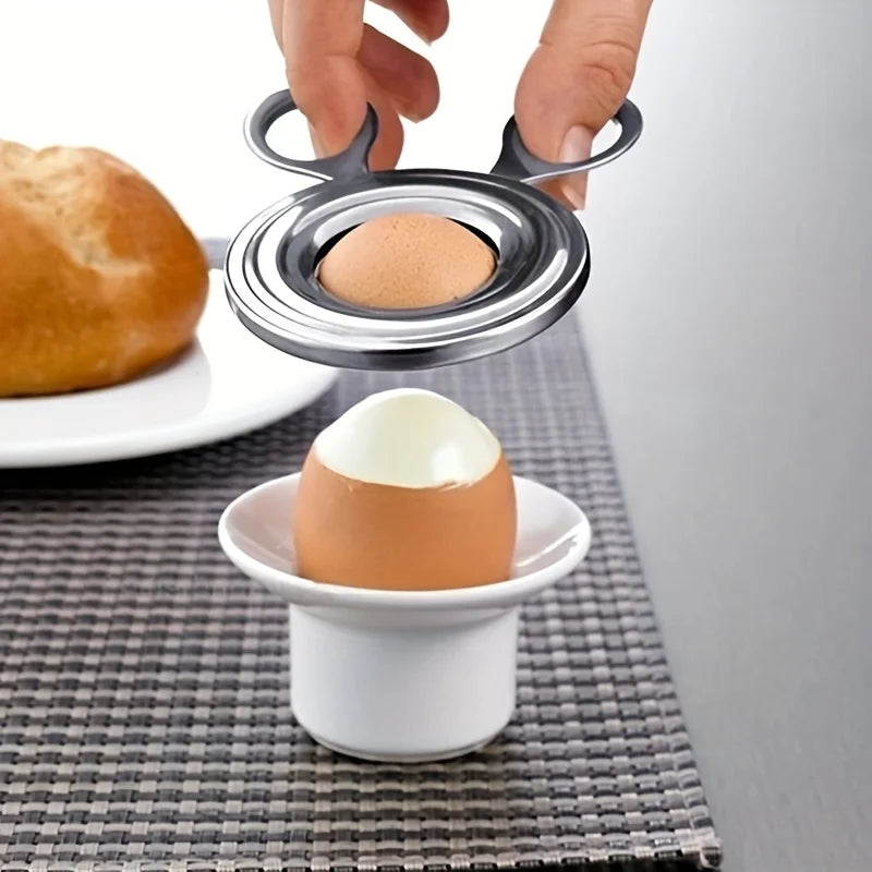 Portable Stainless Steel Egg Topper Tool | Easy Perfect Egg Cracker for Breakfast alternate view