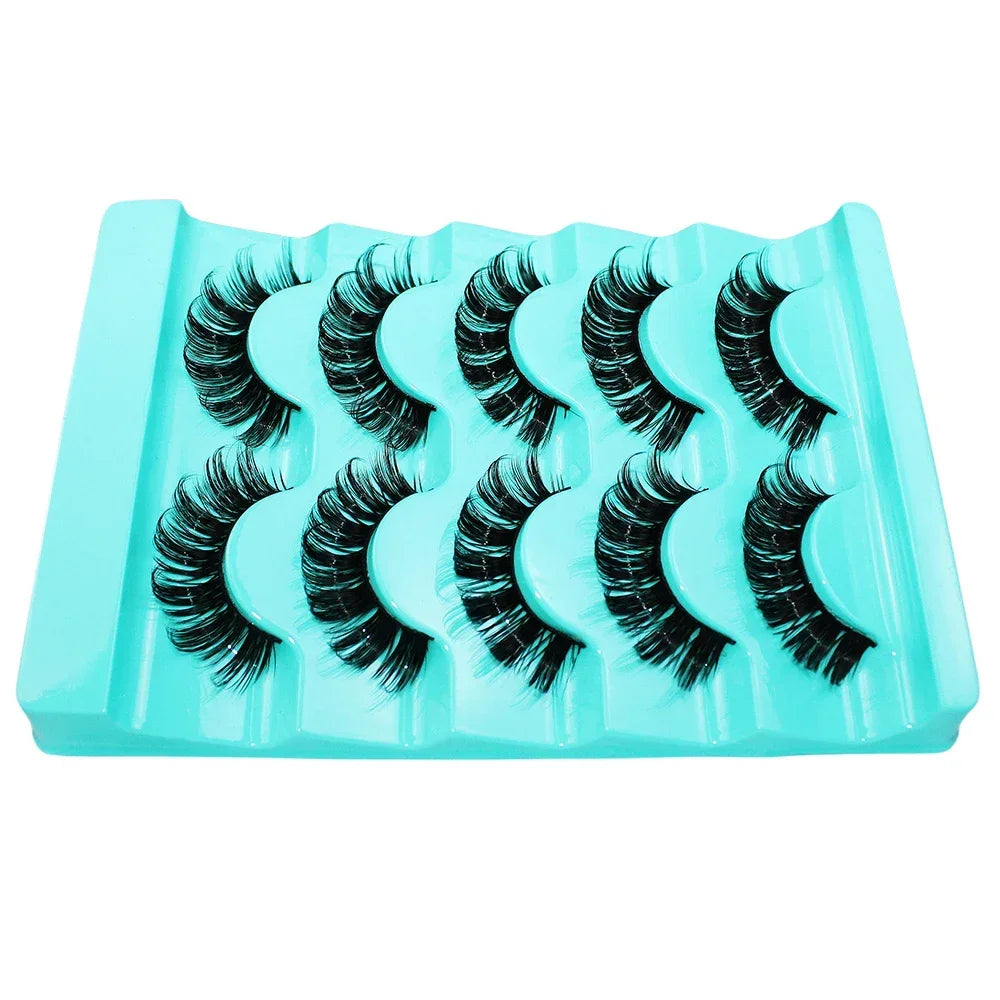 5 Pairs Lashes DD Curl Russian Lashes 3D Faux Mink Eyelashes Reusable Fluffy Russian lifestyle view