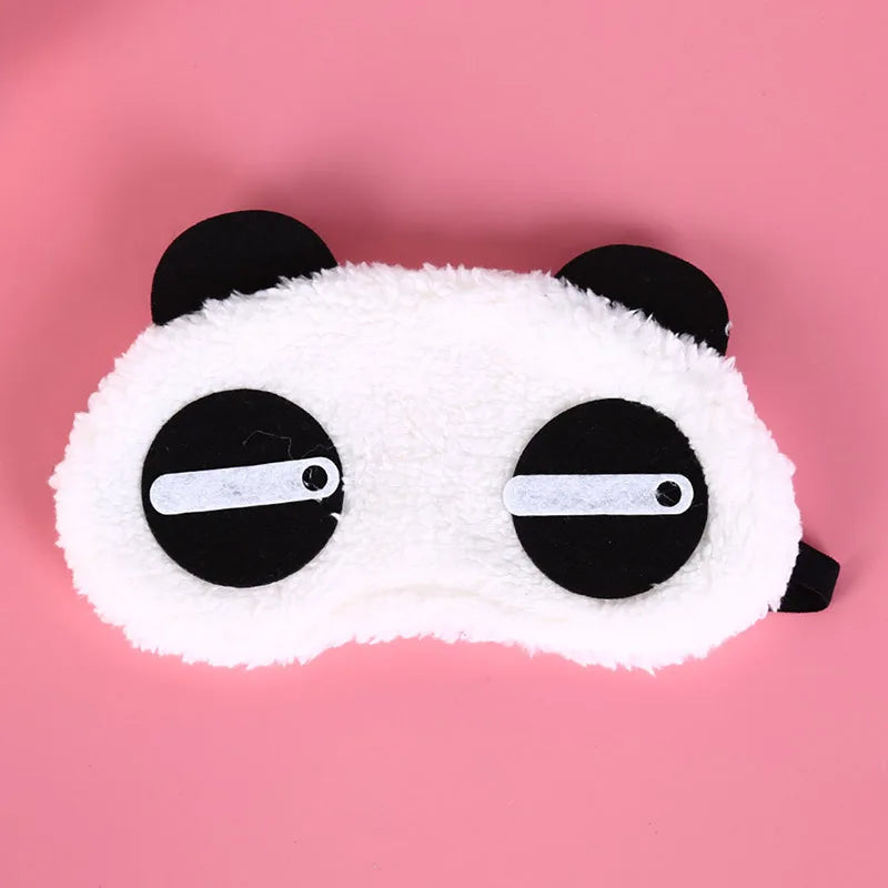 Cartoon Panda Sleep Eye Mask | Light Blocking Cotton Eyeshade for Relaxation close-up view