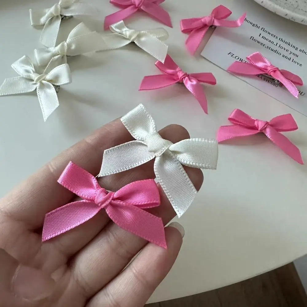 10pcs Bowknot Cotton Doll Hair Pins Doll Hairpin Accessories Tiny DIY Mini Hair Clip Cute 4cm Doll Wig Clips Birthday Gift