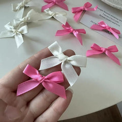 10pcs Bowknot Cotton Doll Hair Pins Doll Hairpin Accessories Tiny DIY Mini Hair Clip Cute 4cm Doll Wig Clips Birthday Gift