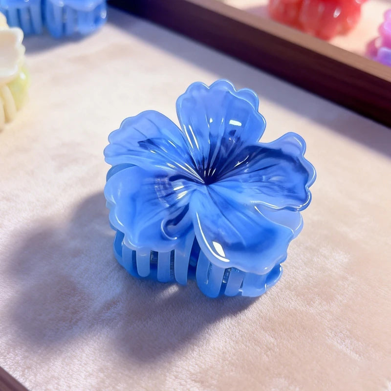 1/6pcs Rendering Colorful Flower Hair Clip for Woman Elegant Korean Style Shark Clip Fashion Girl's Ponytail Clip Hair Clamp