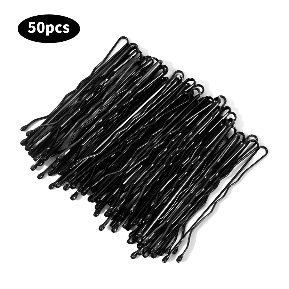 50/60pcs Simple Black Hair Clips For Girls Bobby Pins Invisible Wave Curly Bride Di additional angle