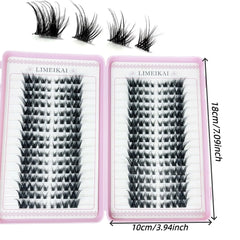 32Rows Fox Eye Manga False Eyelashes Large Capacity Tapered Thick Segmented Individual Cluster Lash Extensions Enlarge Eyes