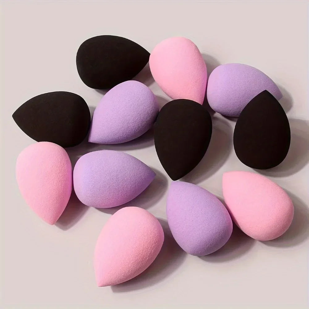 12Pcs Multicolor Makeup Sponge Blender Set | Soft Foundation Cosmetic Puff Kit close-up view