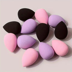 12Pcs Multicolor Makeup Sponge Blender Set | Soft Foundation Cosmetic Puff Kit close-up view