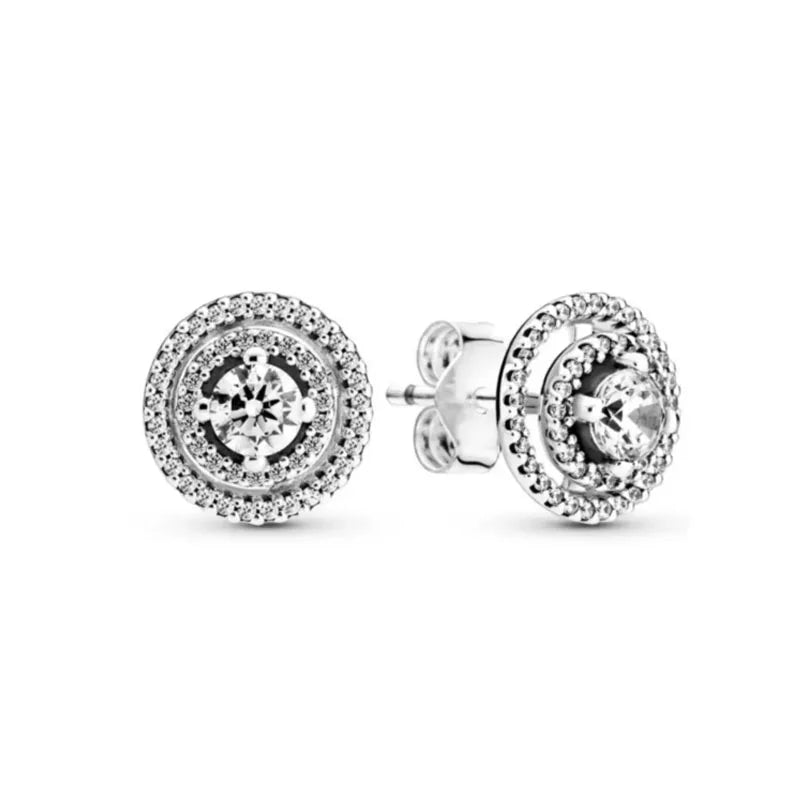 925 Silver Heart Snowflake Moon Earrings | Fine Stud Earrings for Women close-up view
