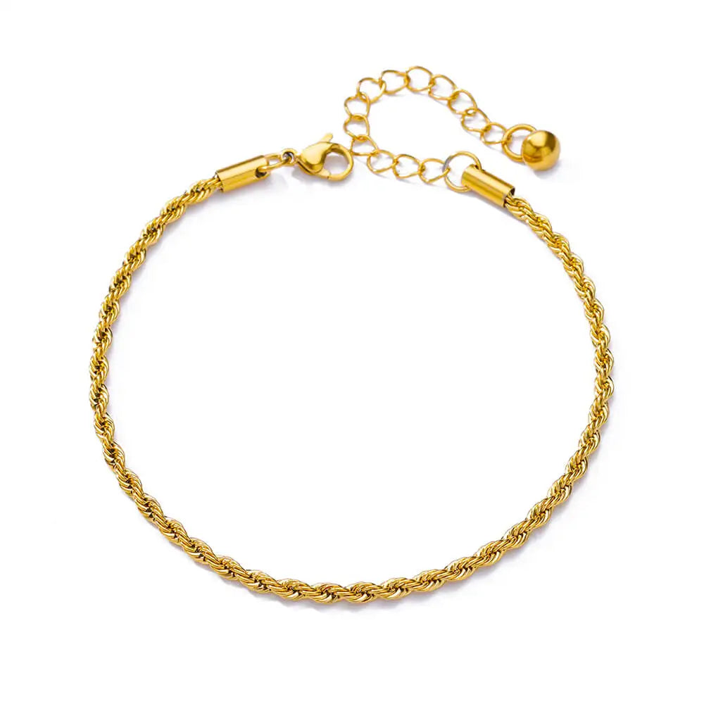 Colorful Boho Drops Anklets For Women Gold Color Stainless Steel Geometric Anklet L additional angle