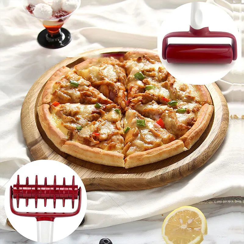 Pizza Dough Docker and Roller Set | Pastry Pizza Pie Rolling Pin Baking Tools additional angle