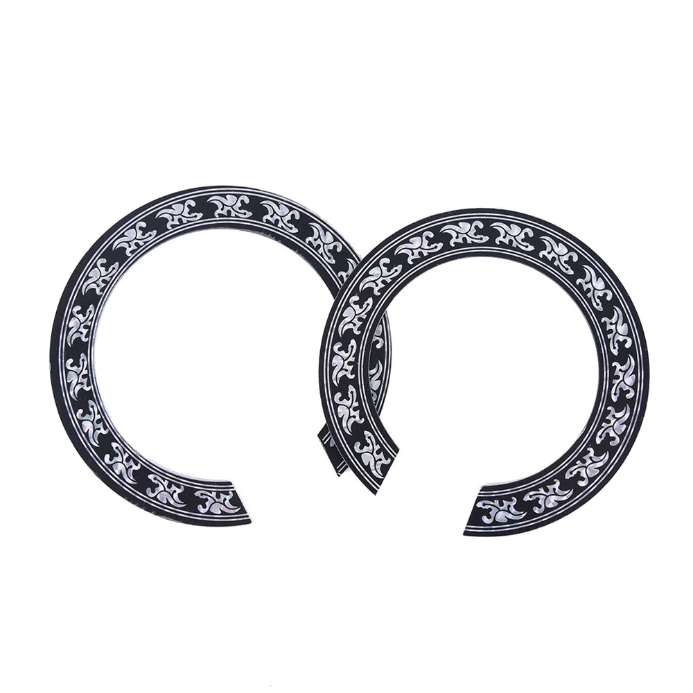 104mm 94mm inch Size Hard PVC Guitar Circle Sound Hole Rosette Inlay close-up view