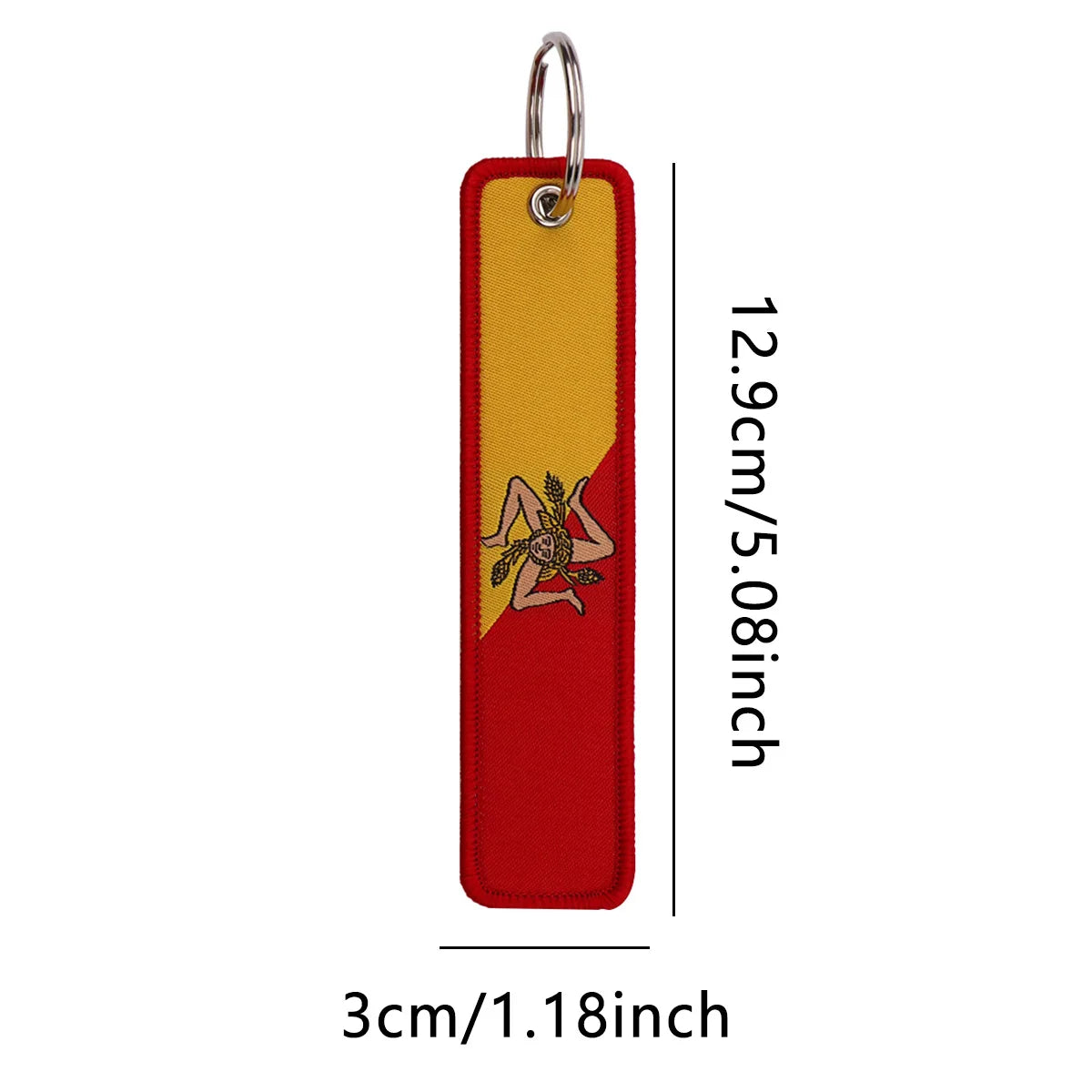 National Flags Embroidery Key Fob | Motorcycle Car Backpack Keychain detail view