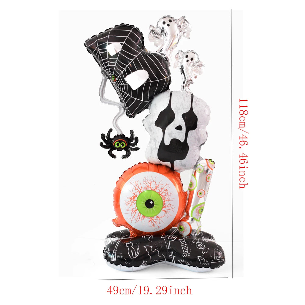 Stand Pedestal Halloween Party Balloons Ghost Skull Pumpkin Tree Wizard Shape Ballo additional angle