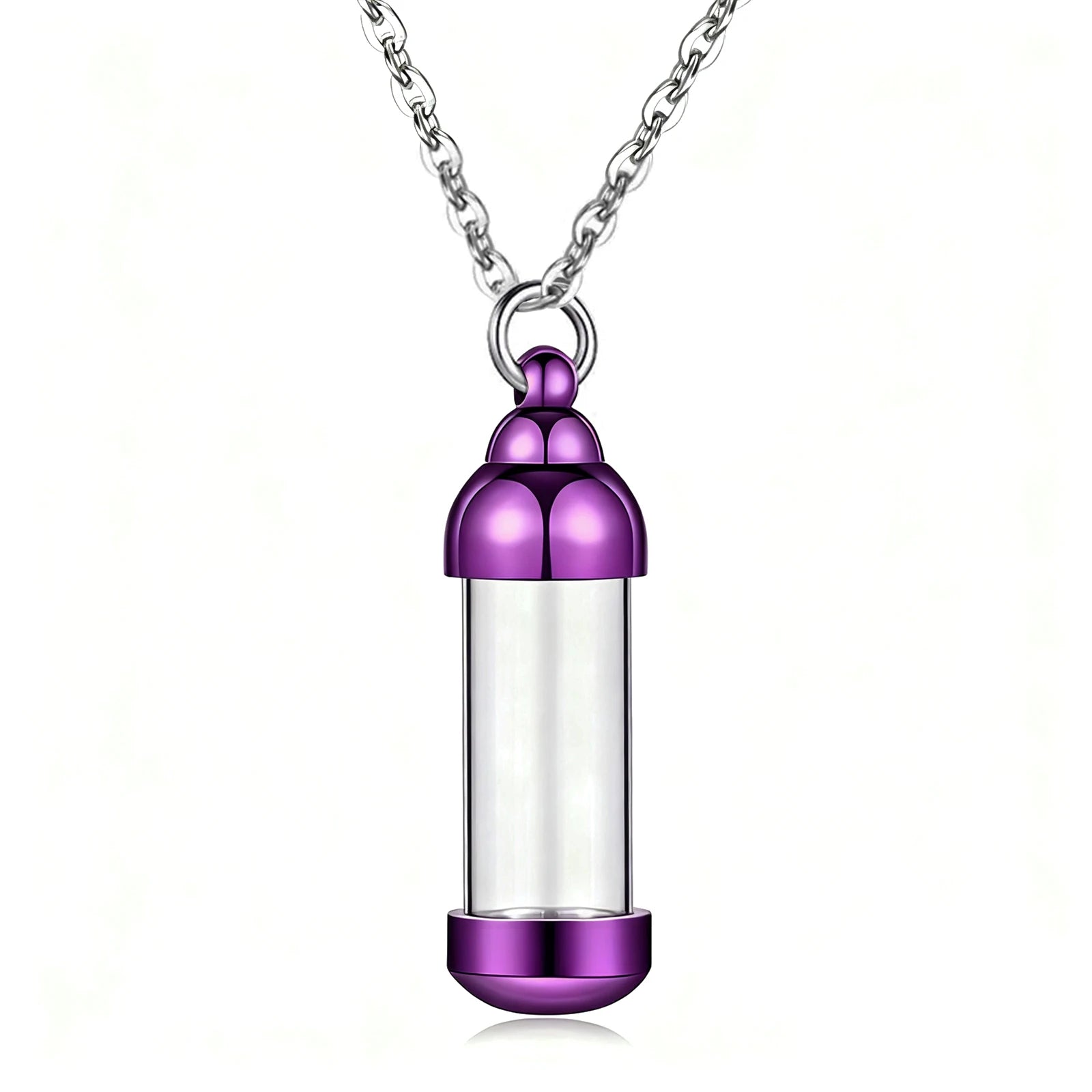 Vial Necklace for Ashes Small Glass Cremation Urn Container That Holds Fur Hair Pet Ash detail view