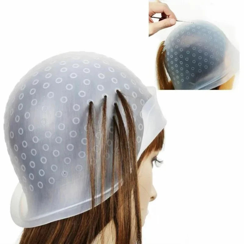 Silicone Cap for Scratches Hair Painting Hat for Scratches Silicone Meches Hair Col additional angle