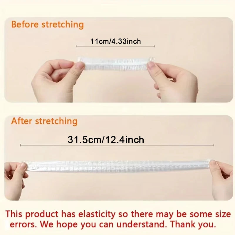 100 Piece Disposable Fresh Keeping Cover | Plastic Food Storage Covers Reusable Bow additional angle