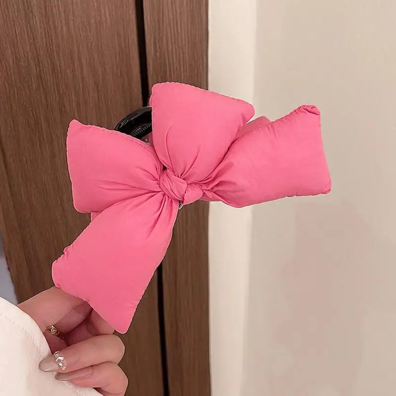 Women 3D Bow Princess Hairpin Cute Sweet Style Back Head Hair Clip for Girls Christmas Gift New Year Party Hair Accessory