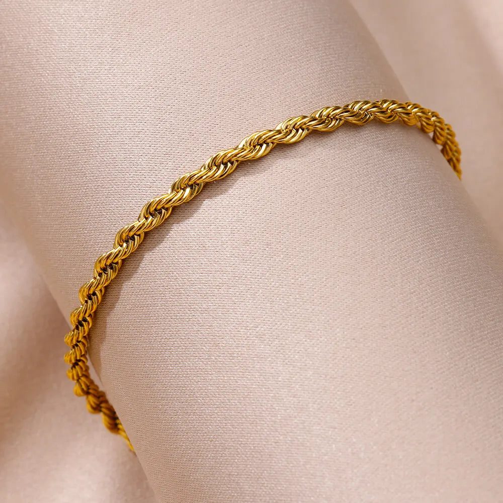 Stainless Steel Chain Anklets for Women Accessories Gold Color Ankle Bracelet Waterpr lifestyle view