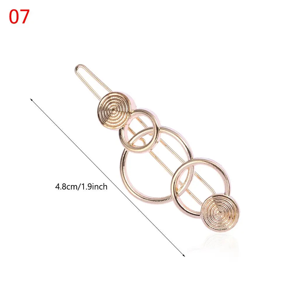 1PC Geometric Ponytail Hairpins Bobby Pins Knot Hair Clip Star Heart Barrettes Metal Hai detail view