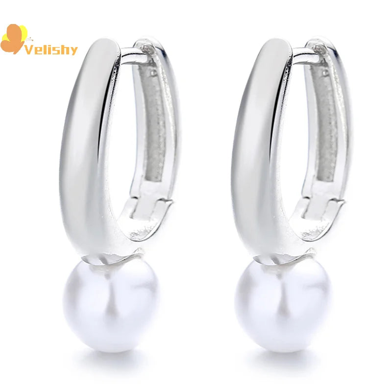 Pearl Hoop Earrings for Women | Light Luxury Fashion Jewelry lifestyle view