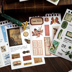 Vintage Collage Stickers Pack | 50 Retro Washi Paper Decals for Junk Journaling