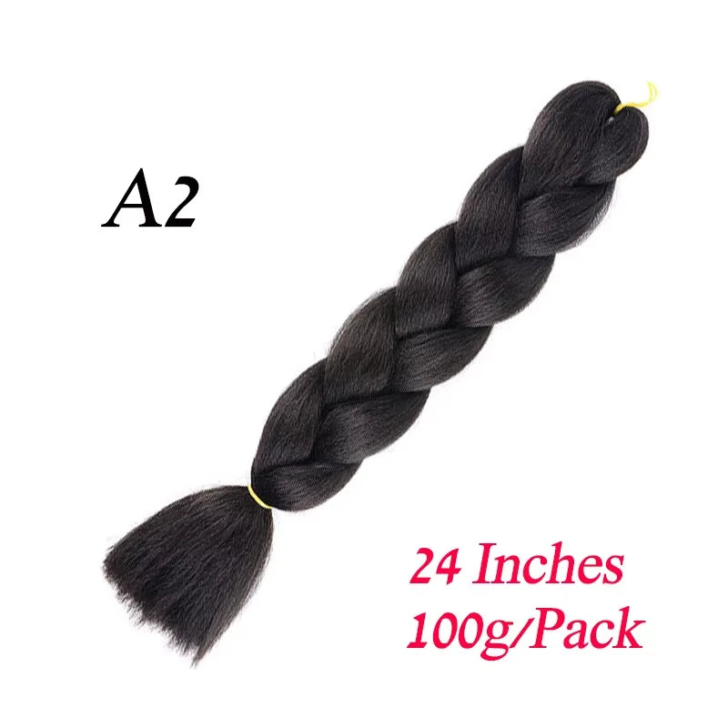 Lihui Pre Stretched Jumbo Braid Hair Extensions 24 inch | Kanekalon Synthetic Hair for African Braids