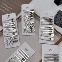 Sliver Metal Hair Clips Women Girls Y2K Duckbill Hairpin Personality Bangs Side Headwear Barrettes Hairclip Hair Accessories