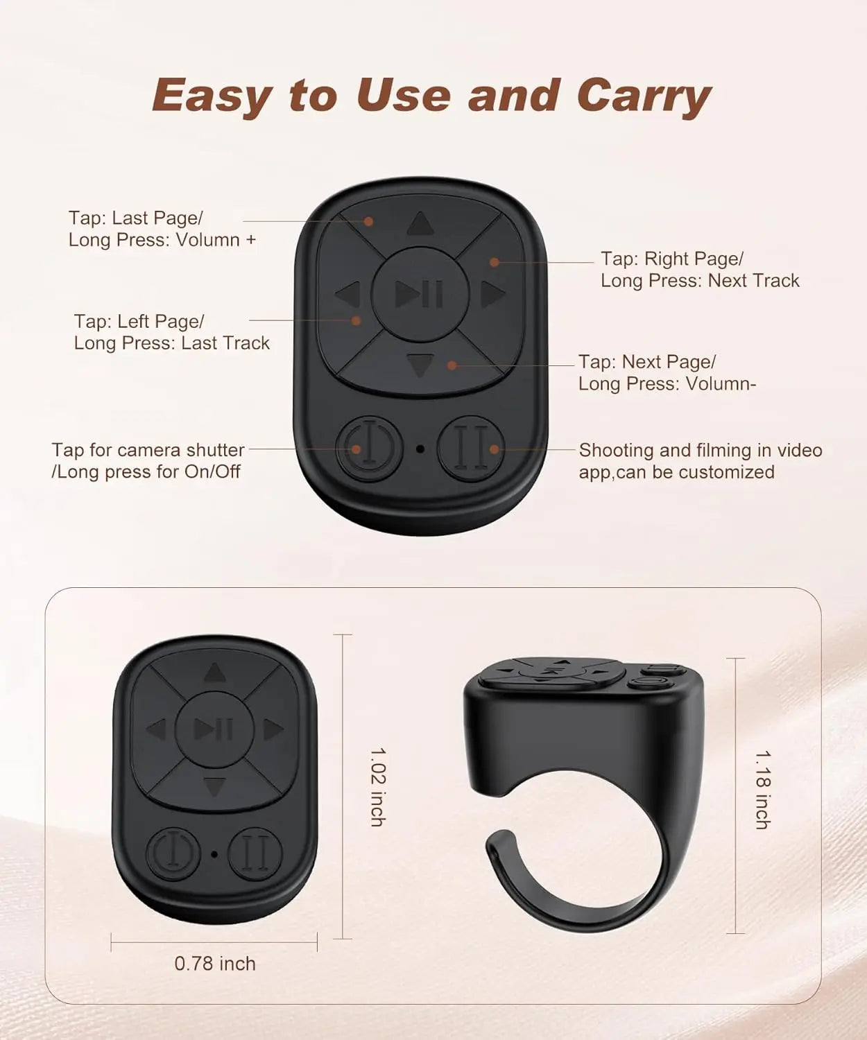 Bluetooth Scrolling Ring Remote | Wireless Camera Shutter and Media Control for iOS a lifestyle view