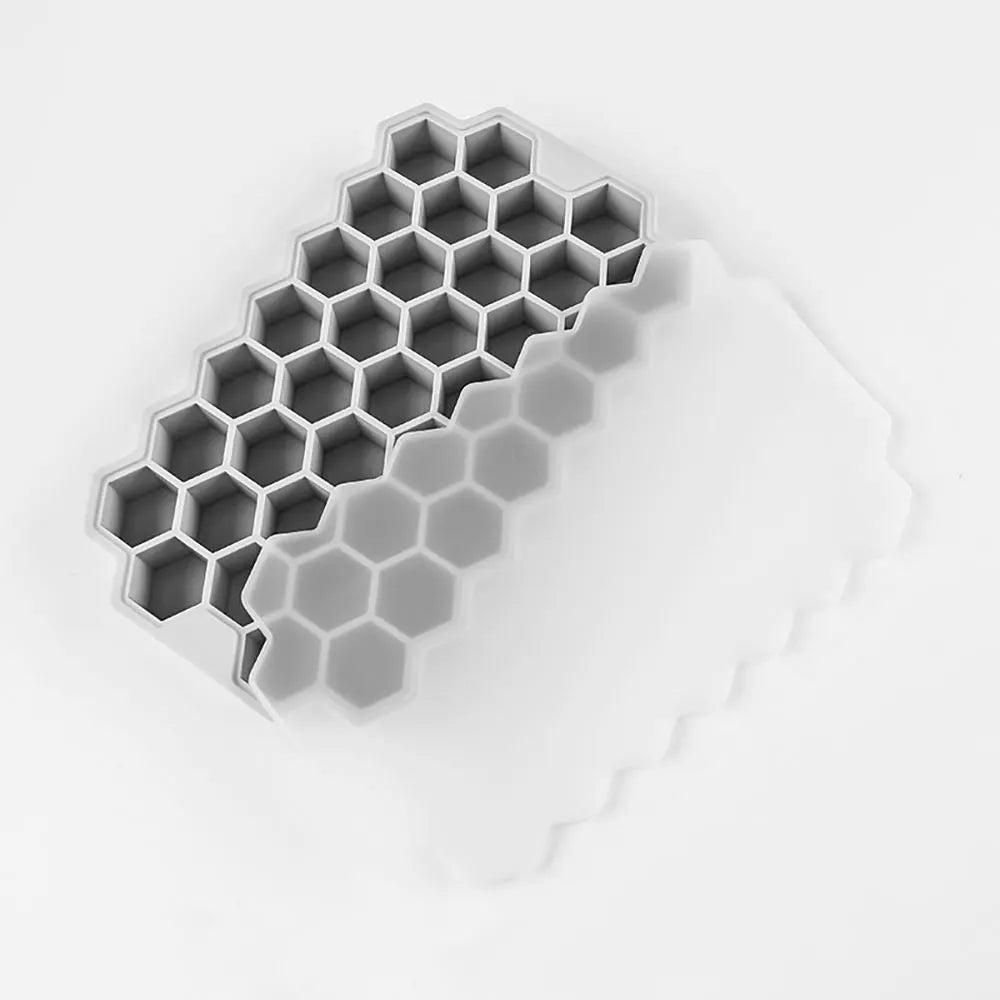 37 Grids Honeycomb Ice Cube Silicone Mold with Lid | Flexible Silicone Ice Tray for additional angle