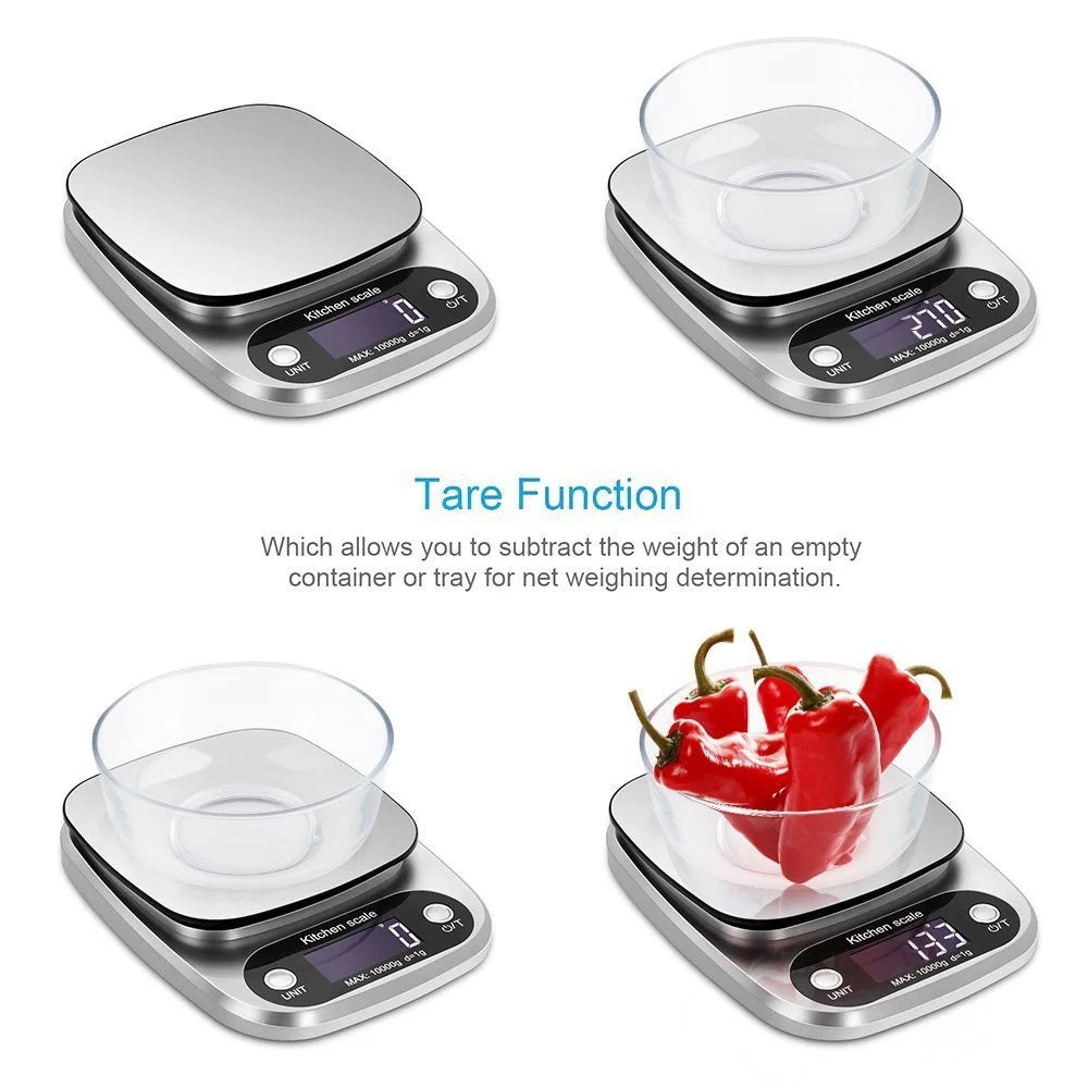High Precision Kitchen Scale 3kg/5kg/10kg | Multifunctional LCD Food and Jewelry Scale close-up view