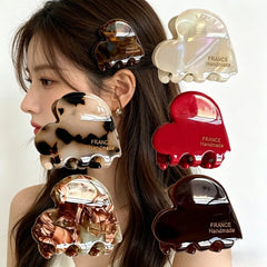 3.5cm Small Heart Shaped Hair Claw, Cute Acetate Mini Hair Crab Clips Fashion Hair Accessories for Women Girls Daily Use