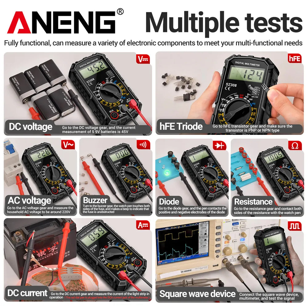 ANENG SZ308 1999 Count Digital Multimeter | High-Precision AC/DC Tester lifestyle view